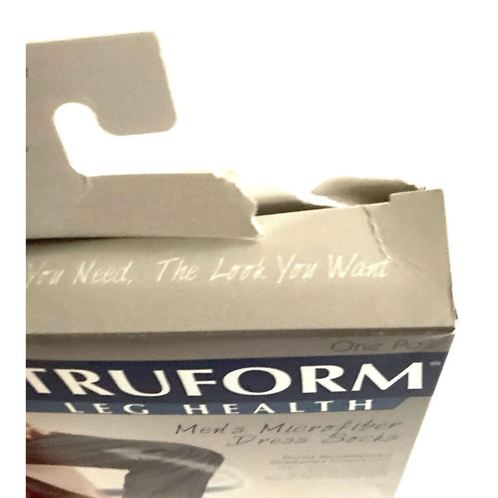 New Truform Mens Knee High Compression Socks Large Moderate Black 15-20 Open Box